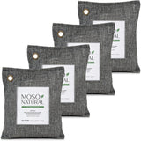 Moso Natural Air Purifying Bag 200g (4 Pack) | Premium Bamboo Charcoal Odor Absorber for Home & Car | Closet Odor Eliminator, Small Room Deodorizer