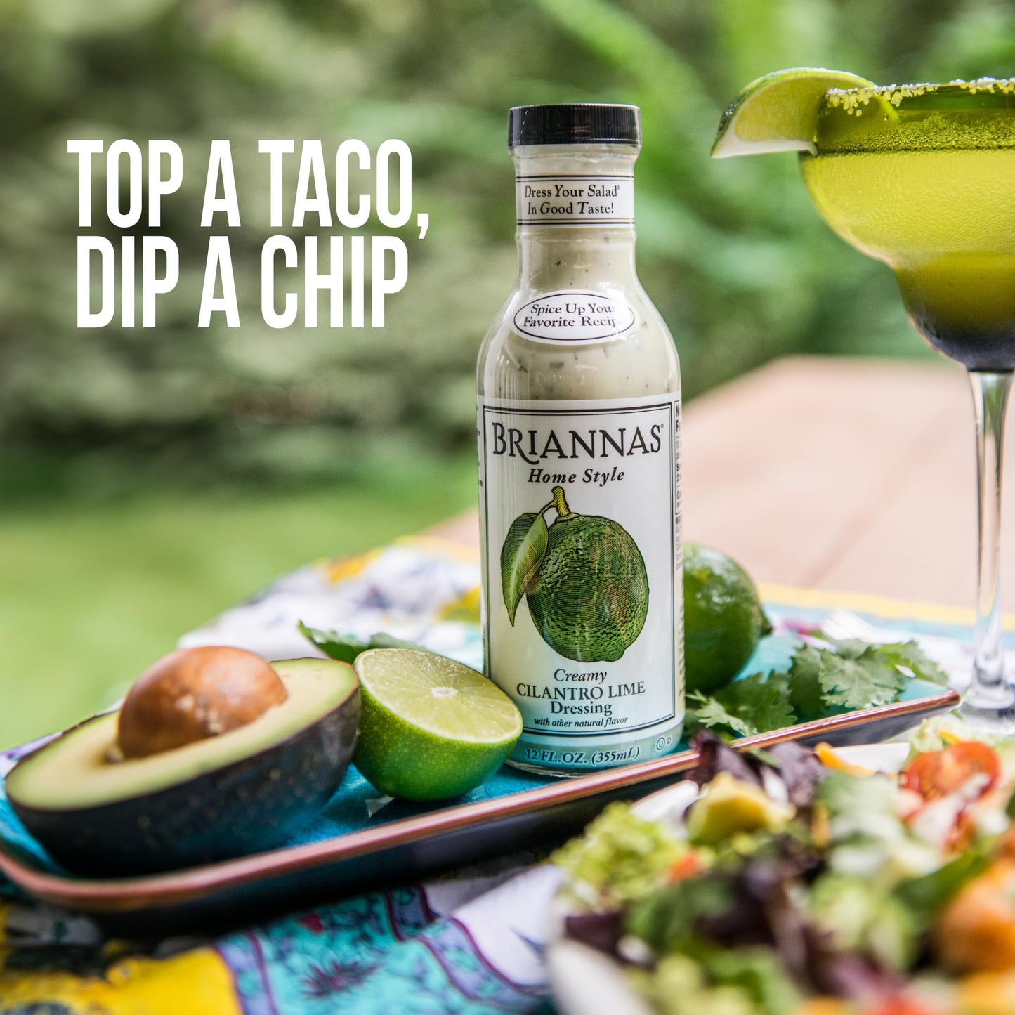 BRIANNAS - Home Style Creamy Cilantro Lime Dressing - Fine Salad Dressing made with Premium Ingredients - Gluten Free, Kosher, & Low Sugar - 12 oz