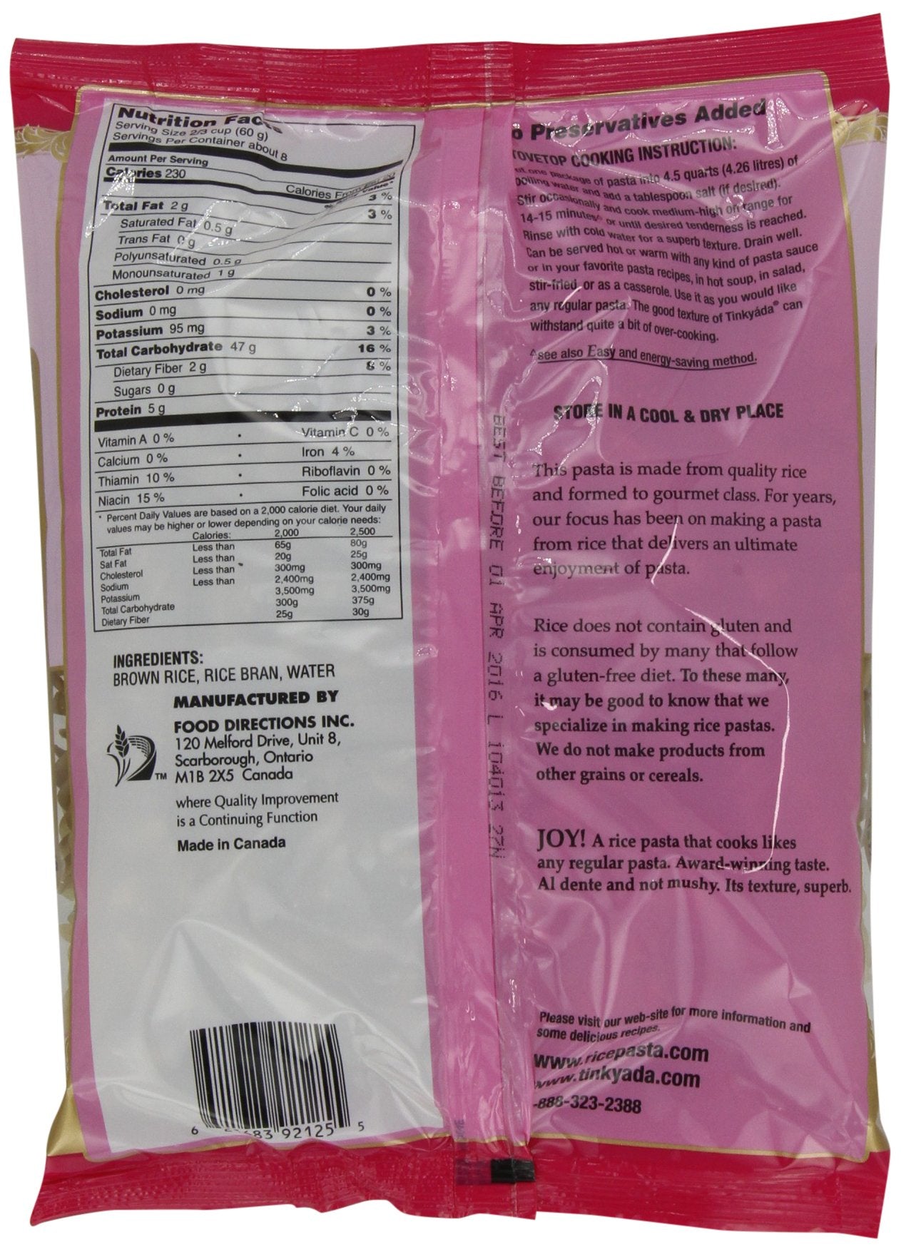Tinkyada Brown Rice Pasta, Spirals, 16 Ounce (Pack of 12)