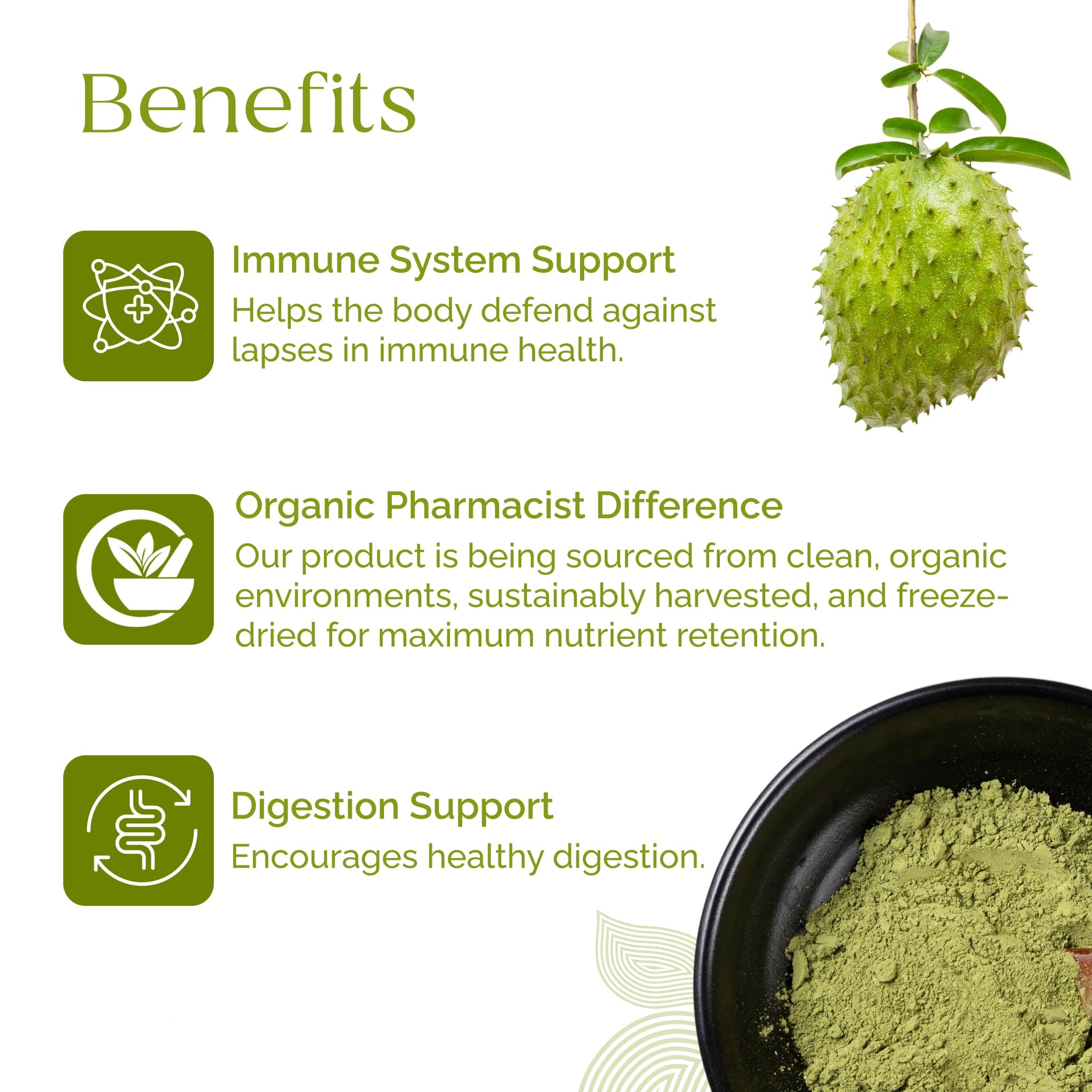 Organic Pharmacist Premium Soursop Leaf Powder, Graviola Leaf, Guanabana, Guyabano Powder, Used for Teas and Extract, Soursop Bitters for Tea, 100g