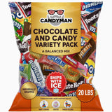 Candyman 20lb Candy, Individually Wrapped Chocolate & Candy Variety Pack