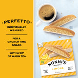 Nonni's Limone Biscotti, Individually Wrapped Italian Lemon Cookie Snacks, 8 Servings (Pack of 1)