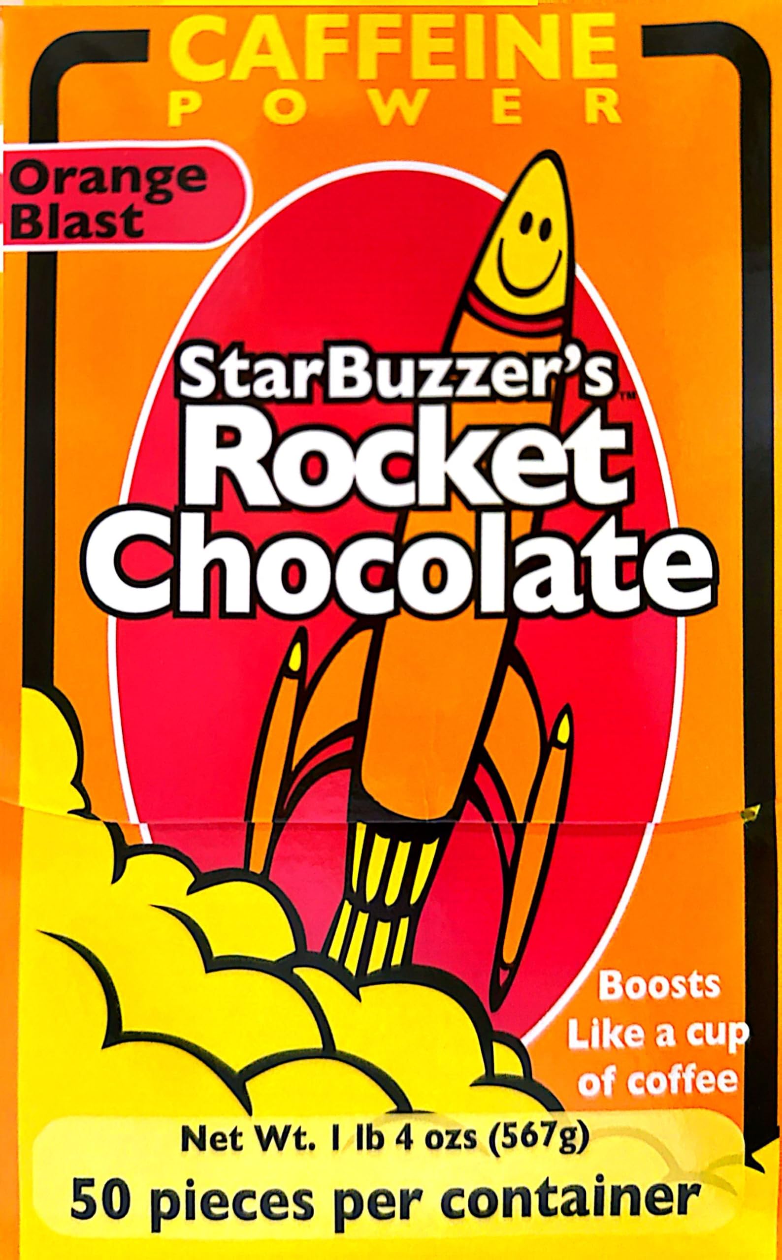 Rocket Chocolate Milk Chocolate Orange Blast Flavored Caffeinated Chocolate Truffles, 50 count, Mini