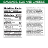 MorningStar Farms Veggie Breakfast Sandwich, Plant Based, Frozen Breakfast, Meatless Sausage Egg and Cheese, 14.8oz Box (4 Patties)