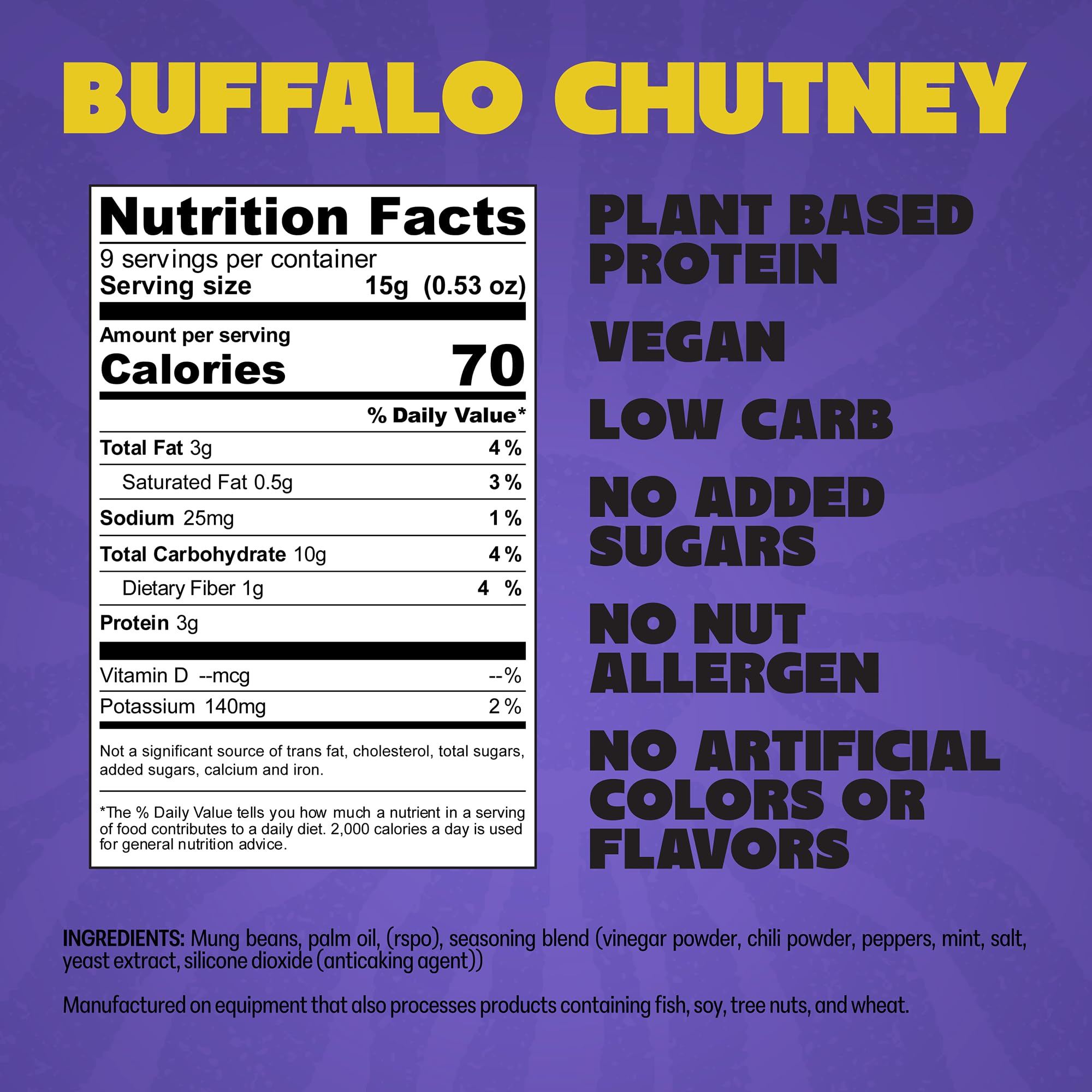 Daal Crunchy & Spicy Snacks - Vegan Snacks Made from Mung Beans - Gluten Free & Nut Free Moong Dal High Fiber Snacks Packed with 36g of Plant Based