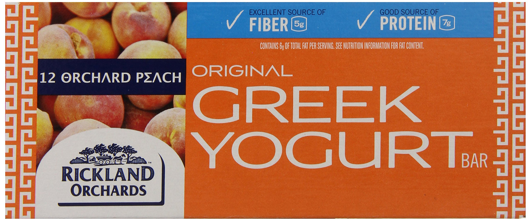Rickland Orchards Greek Yogurt Covered Granola Bar, Orchard Peach, 1.4 Ounce (Pack of 12)