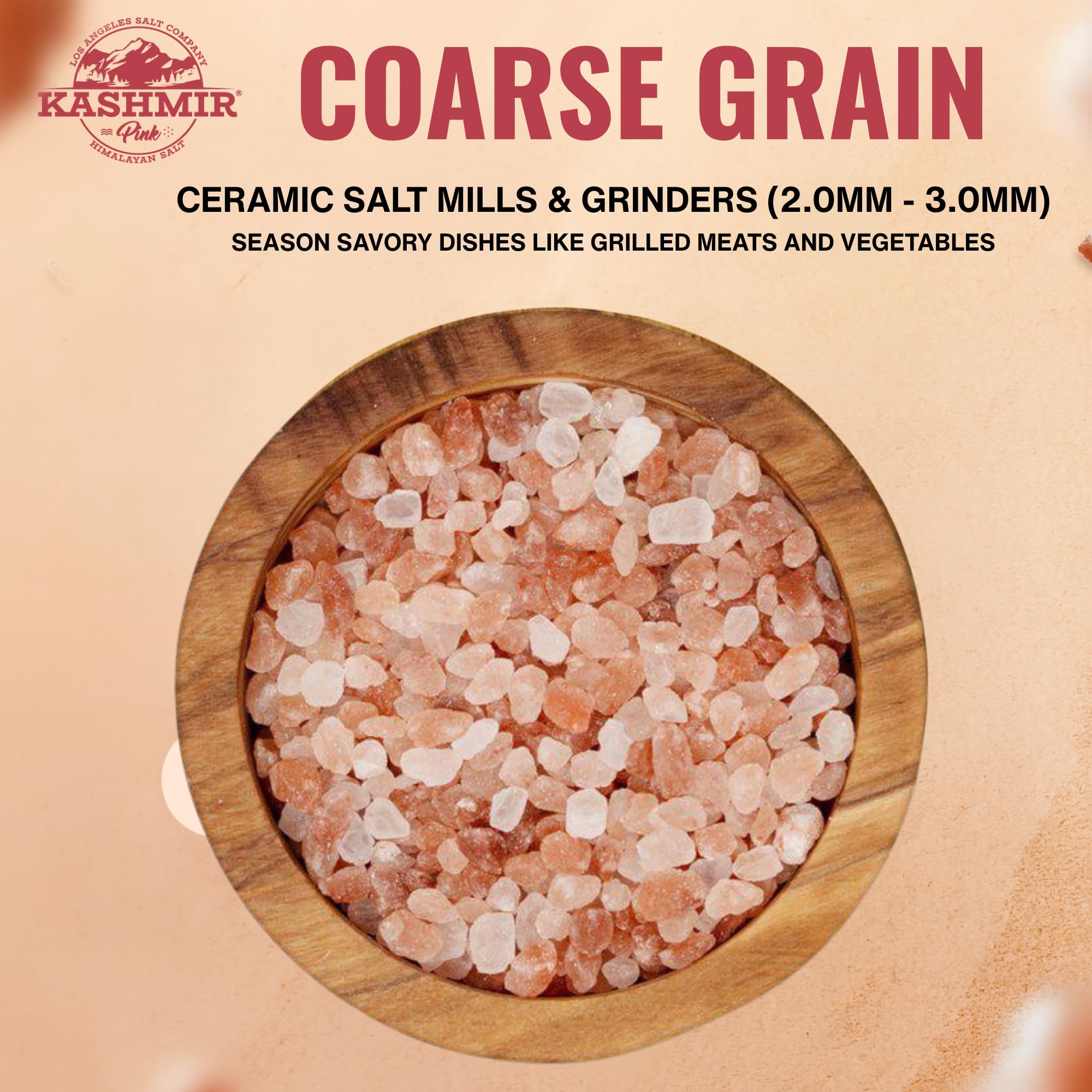 LA SALT CO Kashmir 5 Lbs Pink Himalayan Salt Bulk Jar, Coarse | 100% Pure, Food Grade with 84 Trace Minerals | Kosher Certified, Vegan, Non-GMO