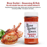 Bone Suckin' Seasoning & Rub, Original Blend, Grilling Rubs, Dry Pork Rub, Gluten-Free, Non-GMO, Kosher, Great on Ribs, Pork, Beef, Chicken, Seafood