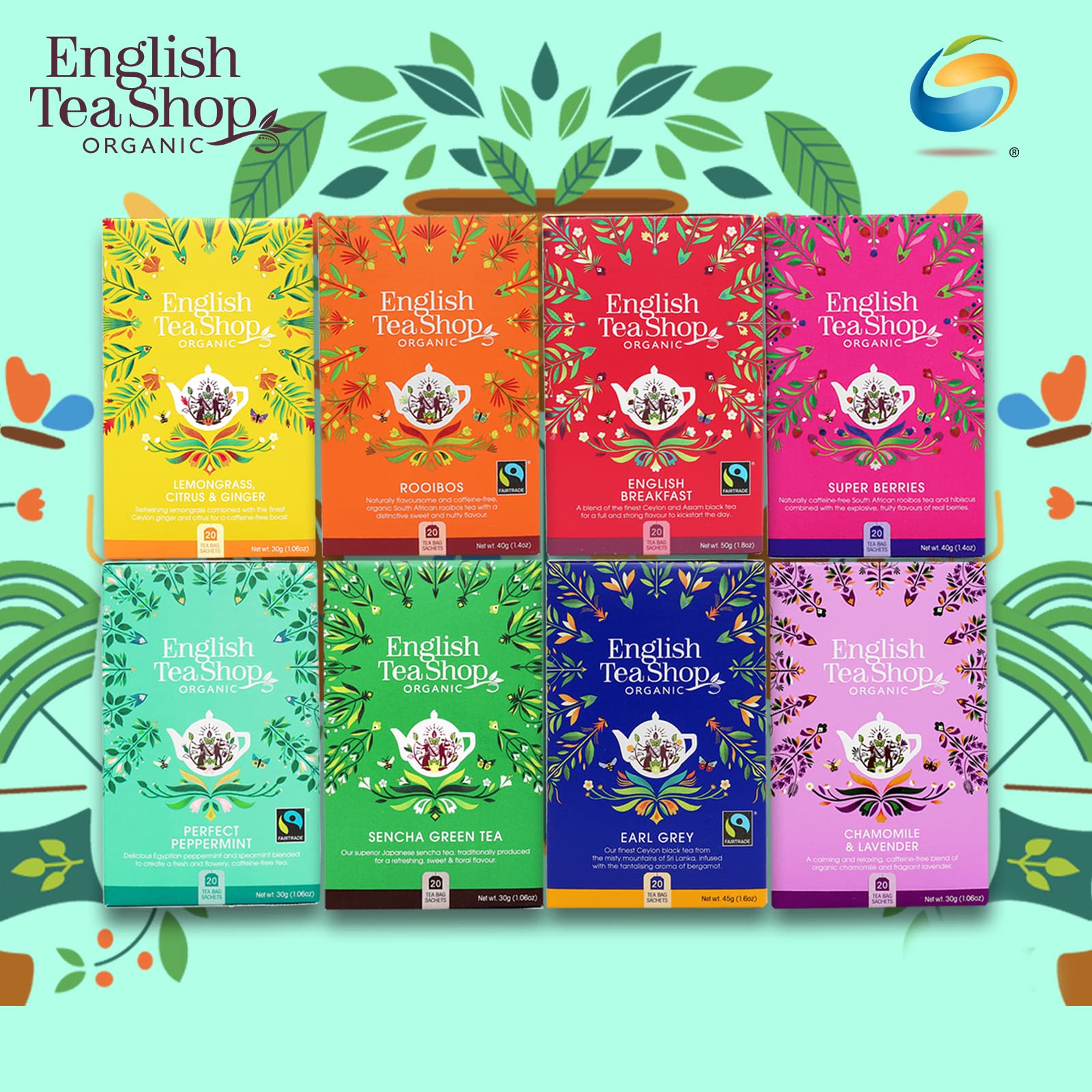 English Tea Shop Organic Sencha Green Tea - 20 Tea Bag Sachets, 30g
