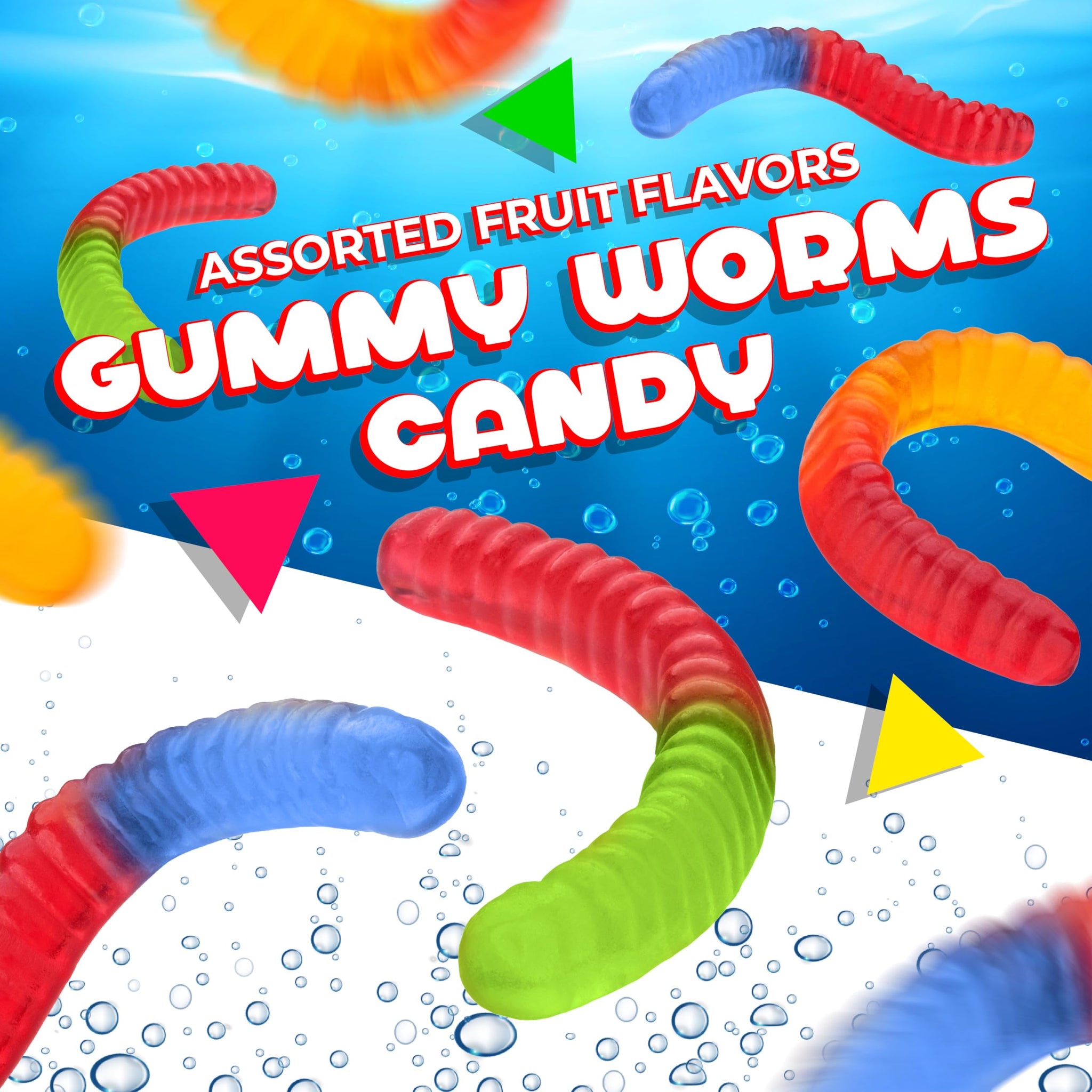 Gummy Worms Candy | 1 Pound Bag | Assorted Fruit Flavored | Gummy Candy with Chewy Texture | Classic Gummi Worms for Parties, Snacking and Candy