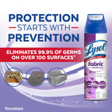 Lysol Fabric Disinfectant Spray, Sanitizing and Antibacterial Spray, For Disinfecting and Deodorizing Soft Furnishings, Lavender Fields 15 Fl. Oz