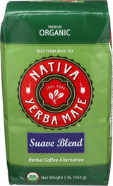 Nativa Yerba Mate Packs - Organic Yerba Mate Tea - 1 Pound Bag - Loose Leaf - Suave Blend (1 Pack)