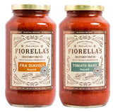 Fiorella's Fra Diavolo & Tomato Basil - Variety Pack - Made with Fresh Ingredients - Seed Oil Free, No Sugar Added, Vegan, Gluten Free, No