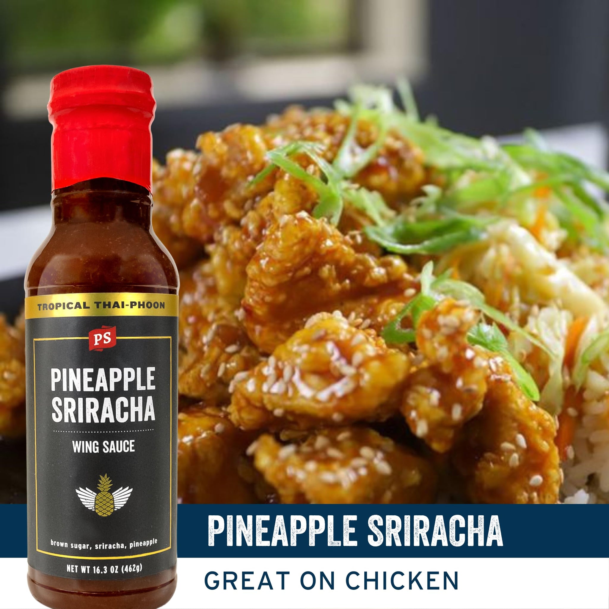 PS Seasoning Chicken Wing Sauce 4 Pack - Chicken Wing Sauces Variety Pack - Includes Candied Jalapeno, Pineapple Sriracha, Maple Bourbon, Hot Honey