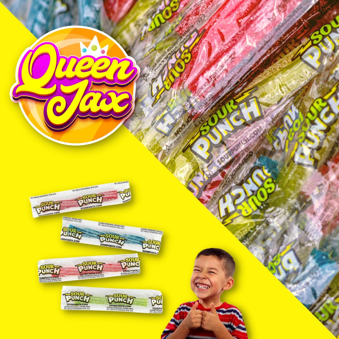 American Licorice Sour Punch Twists - Sour Candy Bulk - Sour Punch Twist - 1 LB Bag - Sour Punch Twists Bulk Candy - 4 Flavors - Blue Raspberry