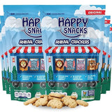 Happy Snacks Animal Crackers - Plant Based Ingredients, Animal Crackers Snack Packs, Nut & Peanut Free, Fortified with Essential Vitamins & Minerals