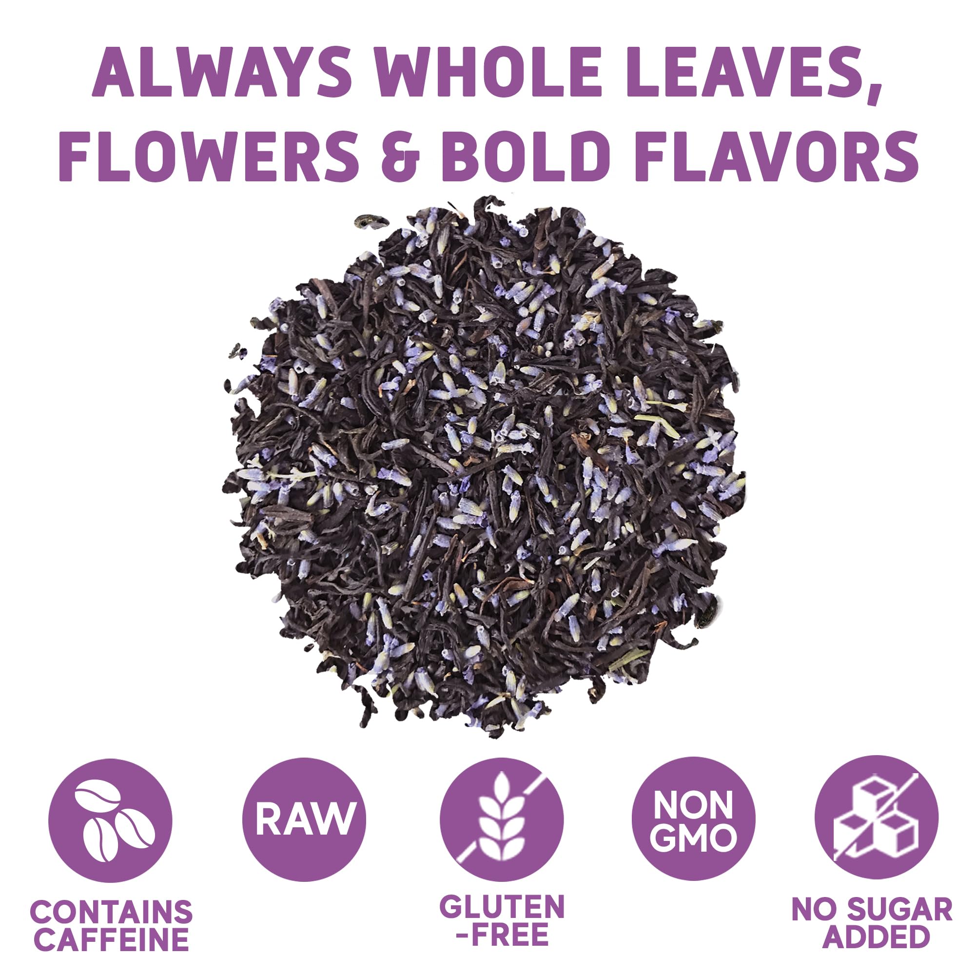 Sou Zen Earl Grey Lavender Loose Leaf Tea Blend 4oz | Ceylon Black Tea with Bergamot Oil and Lavender Flowers | Aromatic Black Tea Blend | Resealable