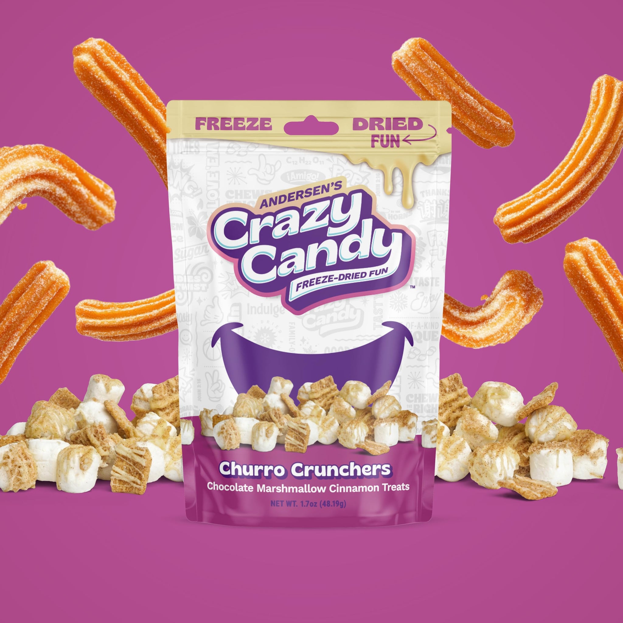 Andersen's Crazy Candy Freeze Dried Candy - Churro Crunchers