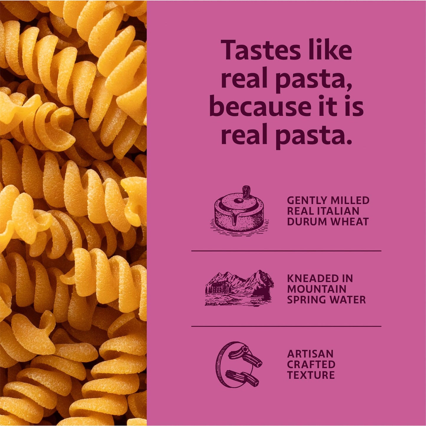 Brami Fusilli Italian Protein Pasta, Low Carb, High Fiber, Non-GMO, Keto, Made in Italy, Semolina Pasta, Fortified with Healthy Lupini Beans, 12oz