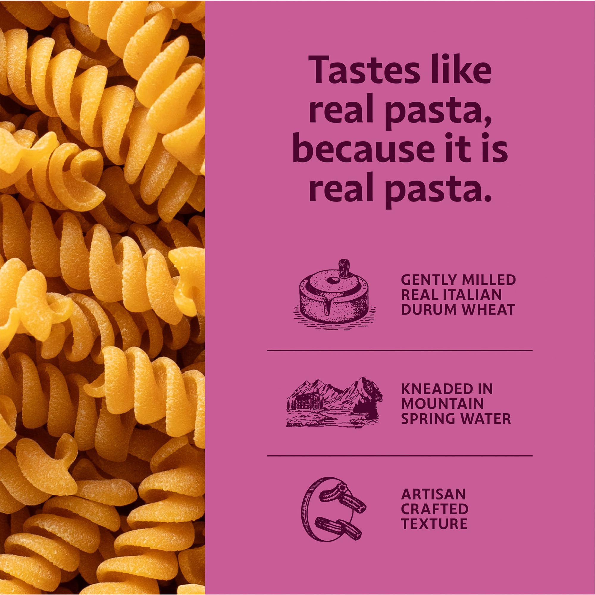 Brami Fusilli Italian Protein Pasta, Low Carb, High Fiber, Non-GMO, Keto, Made in Italy, Semolina Pasta, Fortified with Healthy Lupini Beans, 12oz