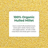 Quay Naturals Organic Hulled Millet, 2.5 lbs, USA Grown, Non-GMO, Gluten-Free, Whole Grain, Easy to Digest, Vegan-Friendly