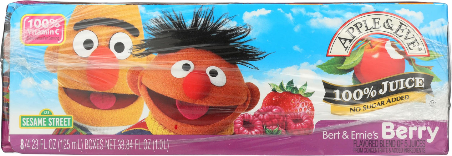 Apple & Eve 100% Juice Bert and Ernie's Berry, 8 ct
