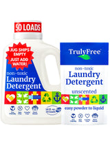 Truly Free Natural Laundry Detergent for Sensitive Skin | Eco Friendly, Plant Based, Baby Clothes Safe | Clean & Easy Powder to Liquid, 1 Pack