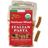 Papa Vince Organic Whole Wheat Non Enriched Rigatoni: Low Gluten Italian Pasta made in Italy from Organic Non GMO Khorasan Ancient Grain grown in