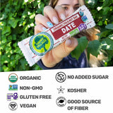 Happy Village Organic Fig & Nut Bars, DATE | Only 3 Ingredients, Gluten Free, No Added Sugar, Kosher, Non-GMO, Vegan, Good Source of Fiber | Organic