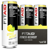 FITAID Recovery Blend, BCAAs, Vitamin B6, B12, Glucosamine, Electrolytes, 100% Clean, Paleo, B-Complex, Citrus Medley, No Sucralose, 12-oz. cans (Pack