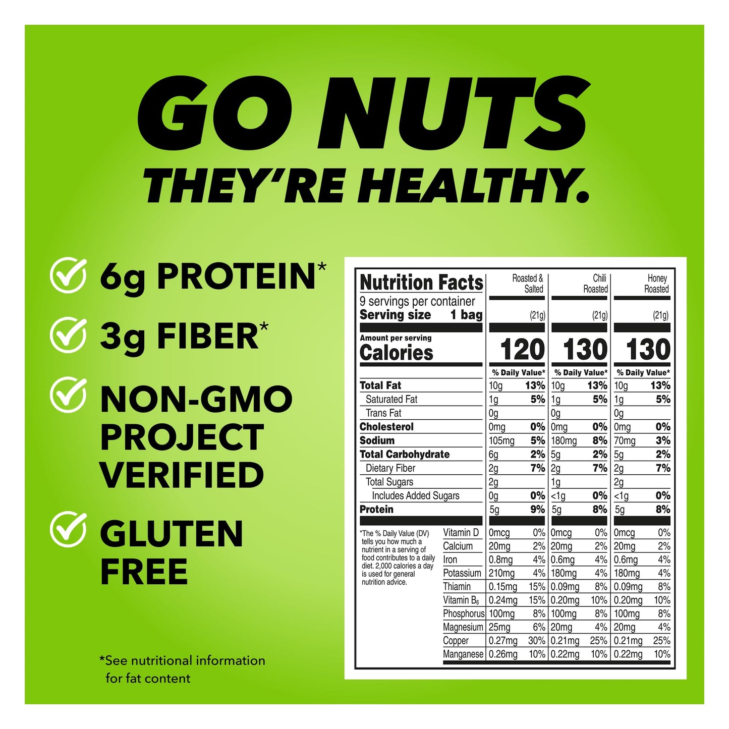 Wonderful Pistachios No Shells, 3 Flavors Mixed Variety Pack of 9 (0.75 Ounce), Roasted & Salted Nuts (4), Chili (3), Honey (2), Protein Snacks