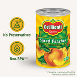 DEL MONTE Yellow Cling Sliced Peaches in Heavy Syrup, Canned Fruit, 15.25 oz Can