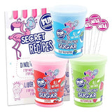 Fun Sweets Cotton Candy Sugar 3 Flavor Variety Pack - Cherry, Blue Raspberry & Watermelon - All Natural Flavors & Colors - Floss Sugar for Cotton