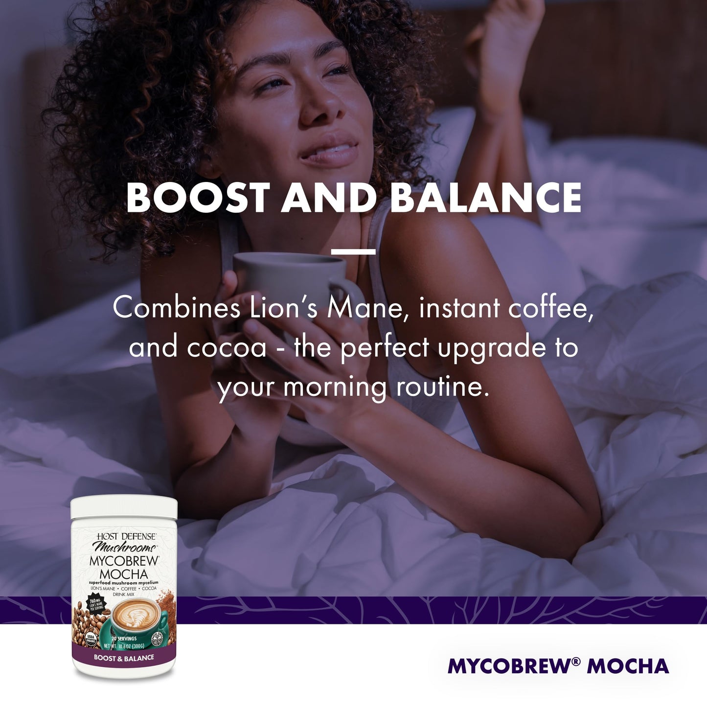 Host Defense MycoBrew Mocha - Mocha Drink Mix - Powder Includes Lion's Mane Mushroom - Drink Mix with Fair Trade Certified Cocoa & 100% Arabica