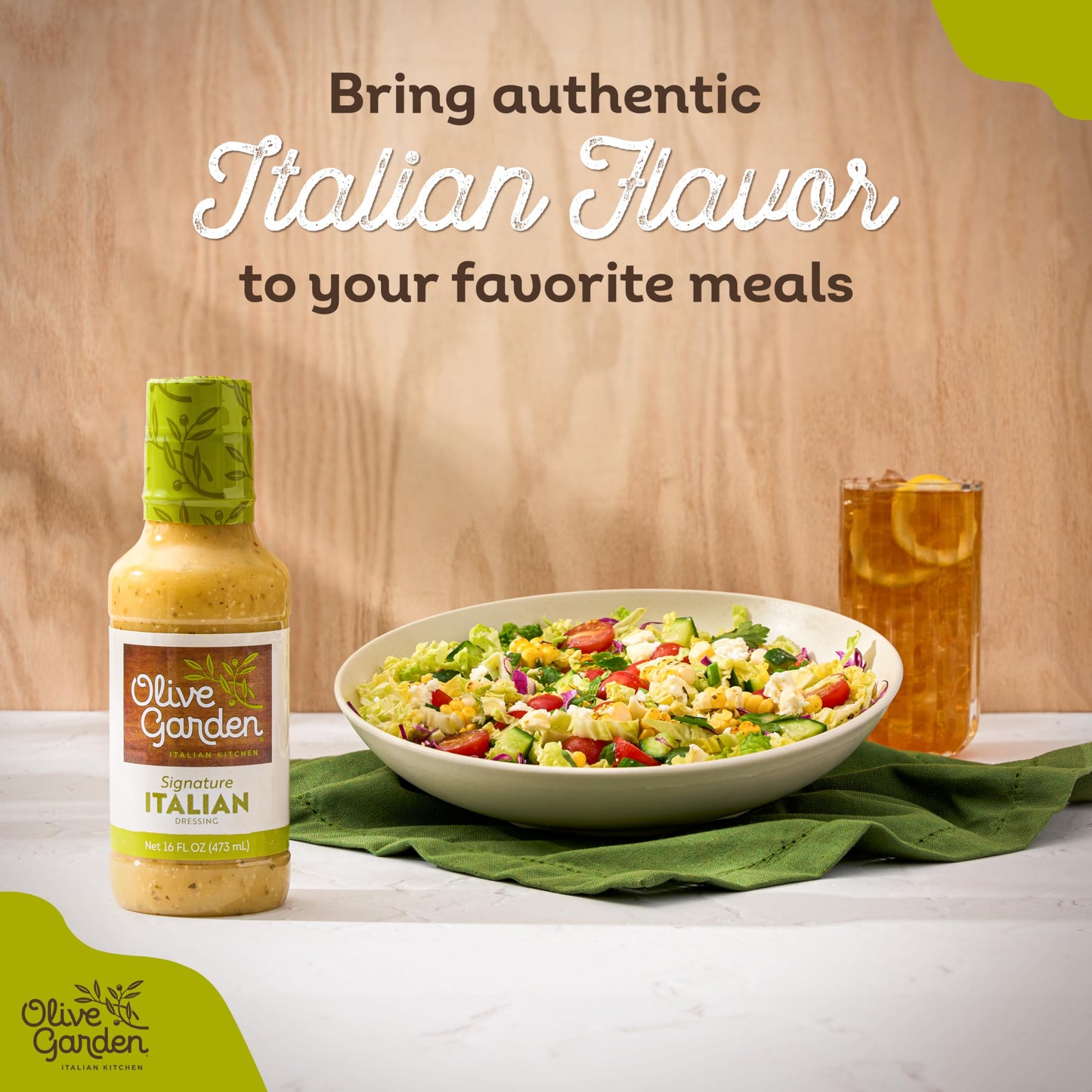 Olive Garden Signature Italian Dressing, 16 fl. oz., Made with Italian Spices, Oil and Vinegar, Perfect Chicken Marinade, Sandwich Spread or Salad
