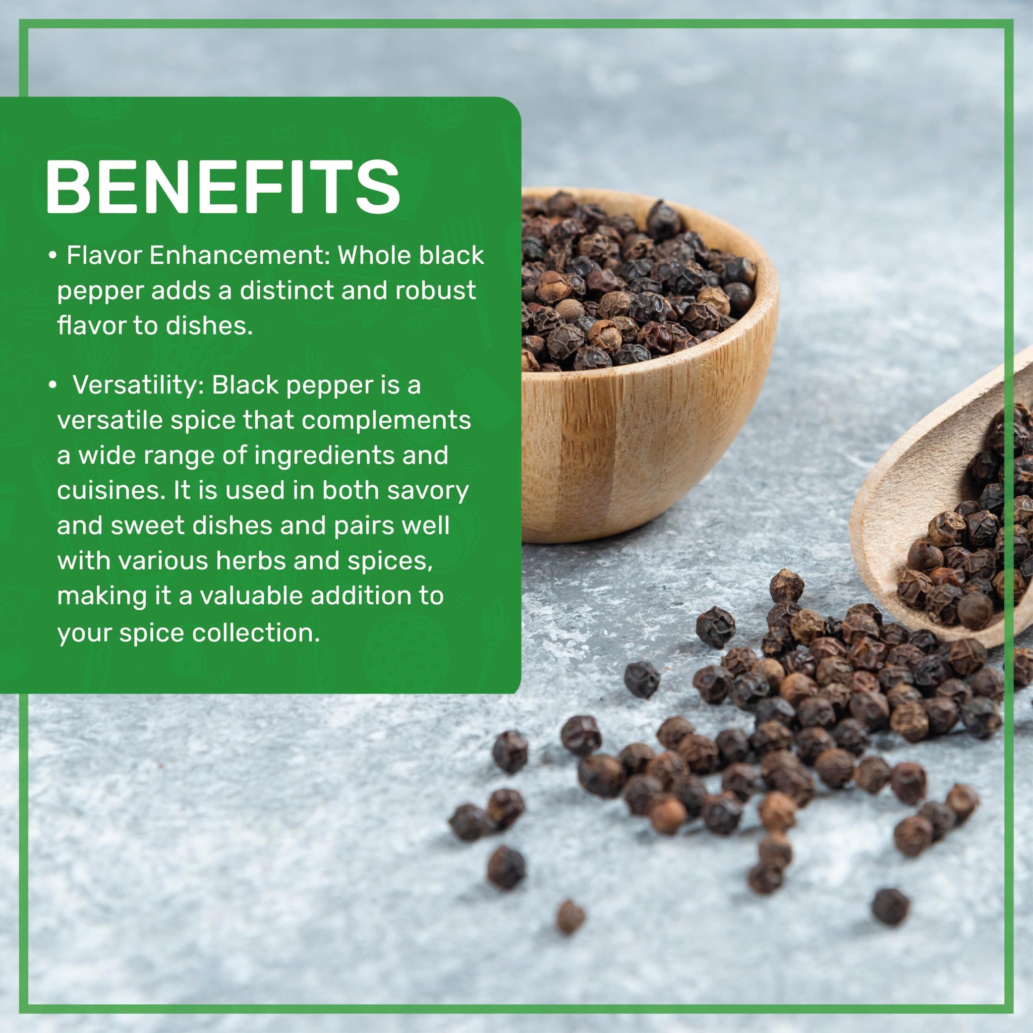 Jiva Organics Organic Whole Black Peppercorns 1 Pound - Pepper, Premium Grade for Grinder Refill