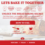 Bakers Club Artisan Vital Wheat Gluten 10oz - Bread Flour Enhancer, High Protein, Seitan Flour, Low Carb, Vegan, Non GMO Gluten Powder - Made in USA