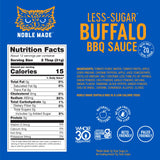 Noble Made Buffalo BBQ Sauce, Keto, Gluten Free, Vegan Dipping & Wing Sauce, Low Carb, Dairy Free, Low Calorie, Paleo, Low Sugar, and Whole30