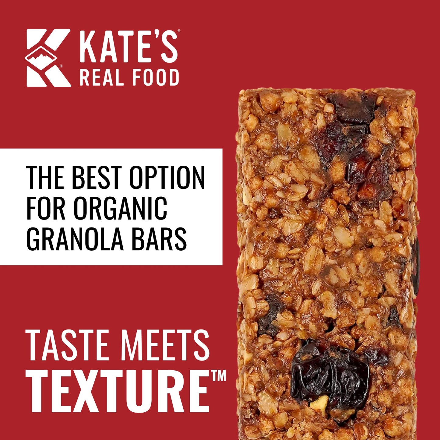 Kate’s Real Food Organic Energy Bars, Non-GMO, All-Natural Ingredients, Gluten-Free and Soy-Free Healthy Snack with Natural Flavors (Pack of 6)