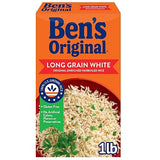 BEN'S ORIGINAL Converted Brand Enriched Long Grain White Rice, Parboiled Rice, 1 lb Box (Pack of 12)