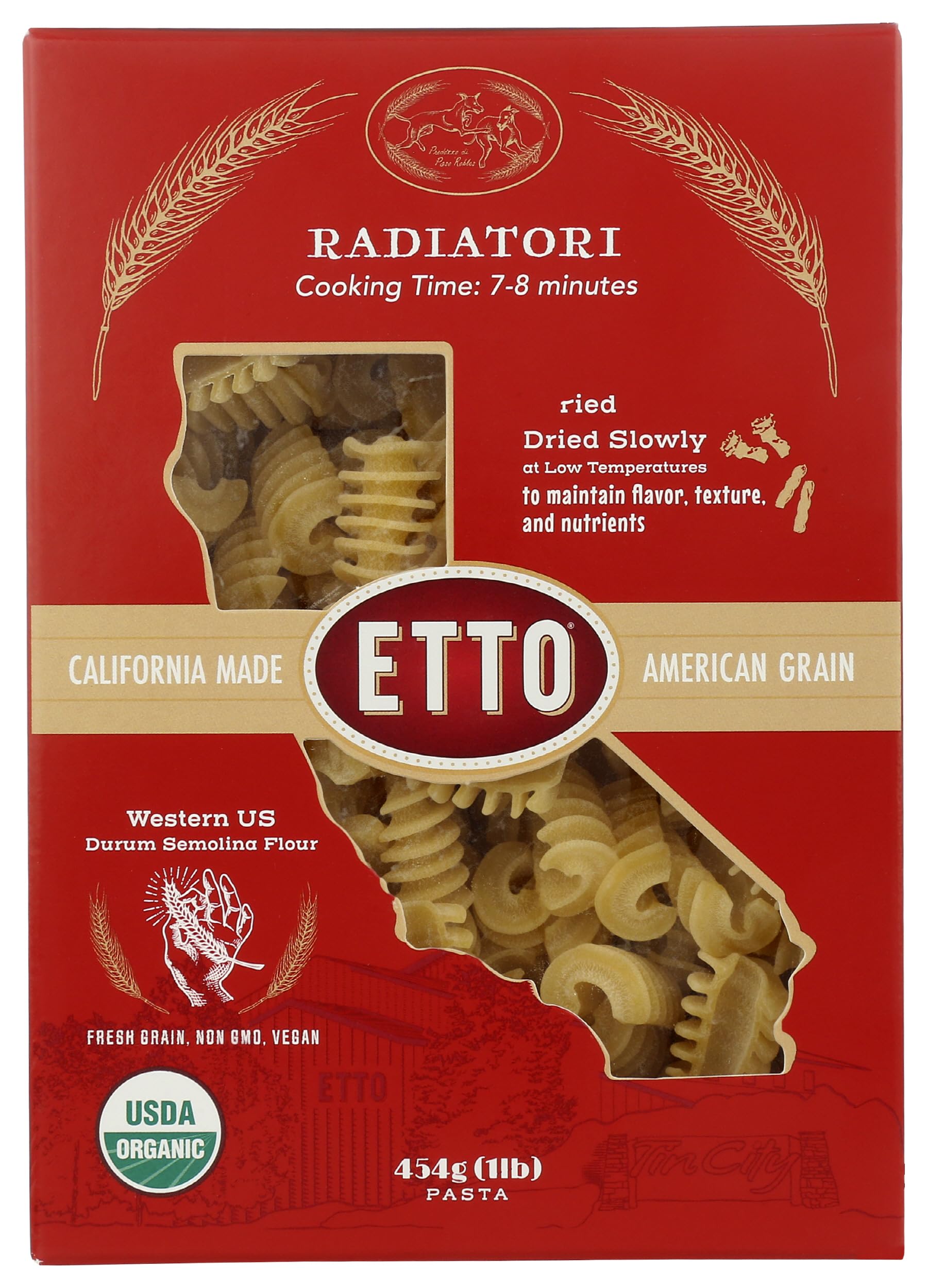 Etto, Pasta Radiatori Organic, 16 Ounce