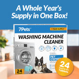 Washing Machine Cleaner Tablets | 24 Count 1-Year Supply | Formulated for Pet Owners | Pet-Friendly Deep Descaler | HE, Top & Front Load | Septic Safe