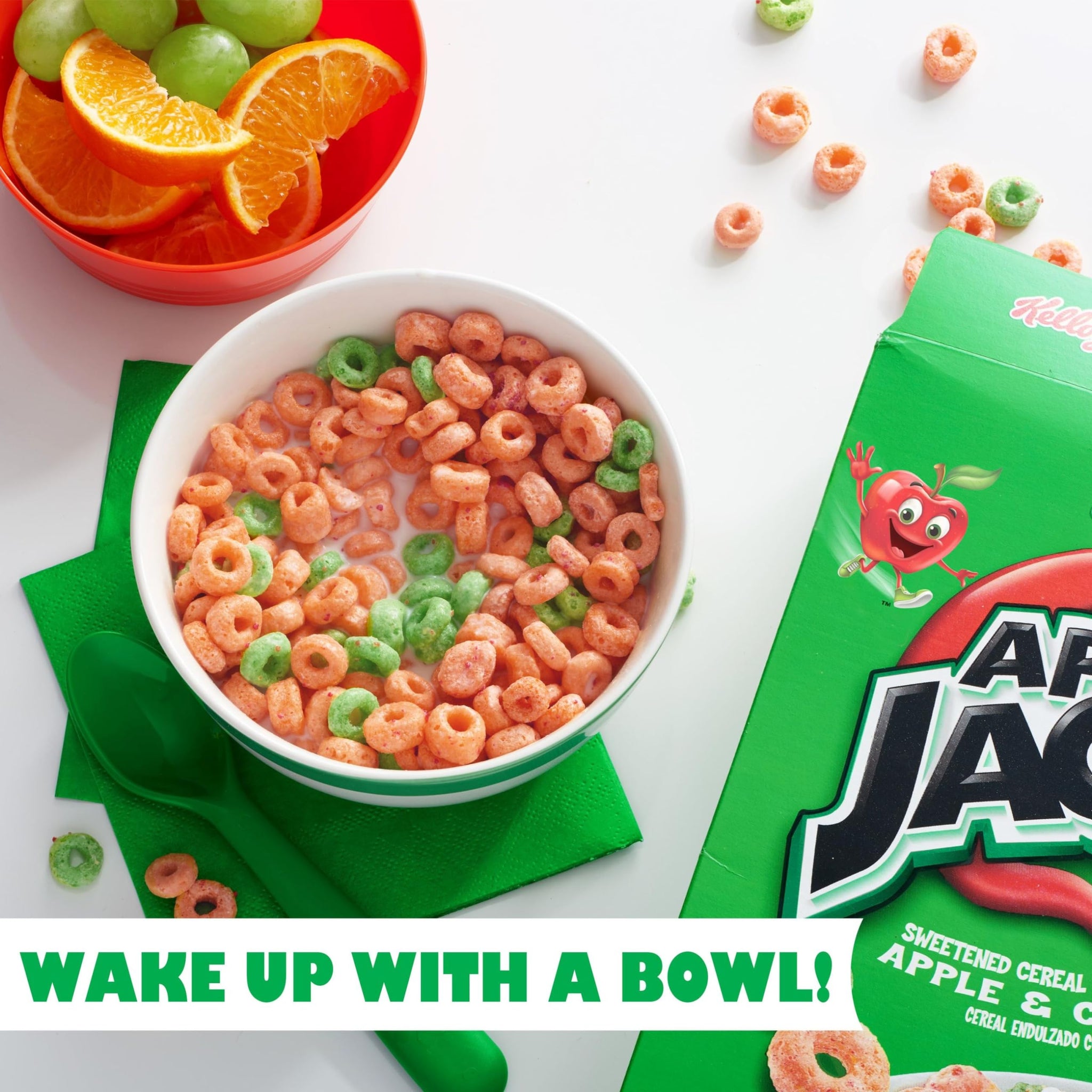 Kellogg's Apple Jacks Breakfast Cereal, Kids Cereal, Family Breakfast, Original, 10.1oz Box (1 Box)