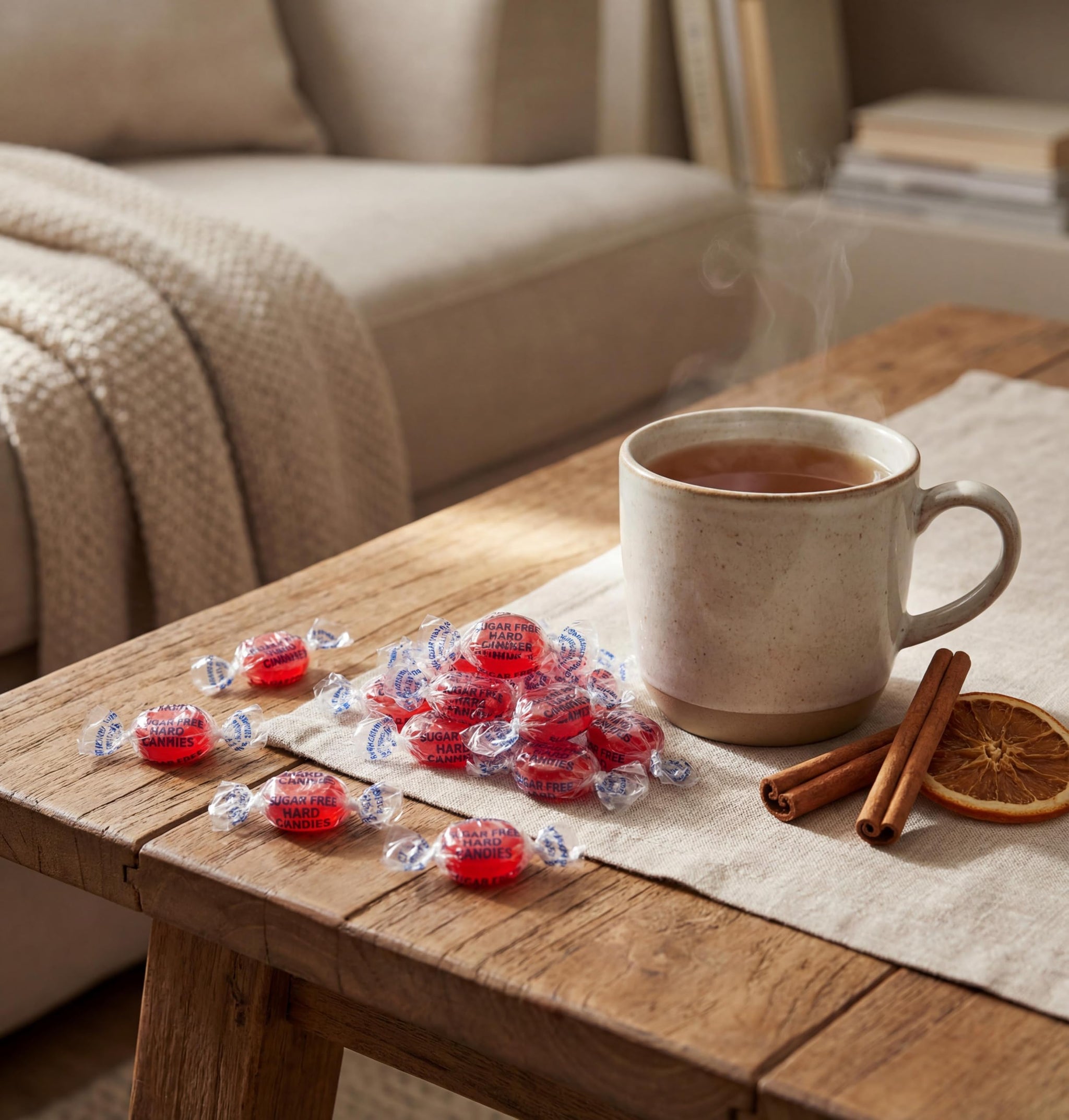 Sugar Free Cinnamon Hard Candy - 1 lb Bulk Bag - Individually Wrapped Sweet and Spicy Cinnamon Discs - Low?Carb