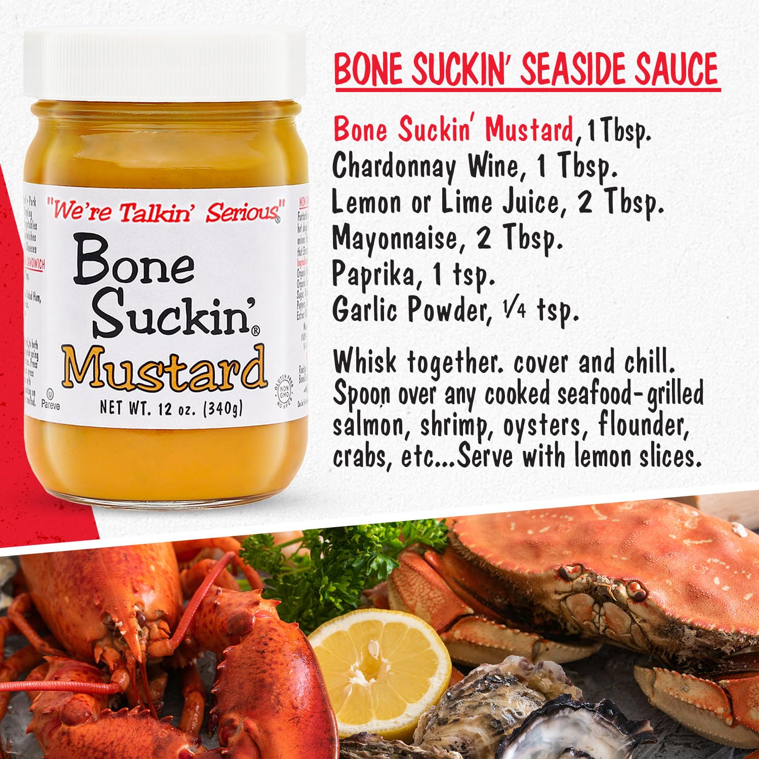 Bone Suckin' Sweet Spicy Mustard, National Champion, Made in the USA, Non-GMO, Gluten-Free, Kosher and has No High Fructose Corn Syrup - 2 Pack (12