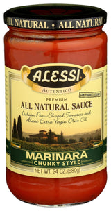 Alessi All Natural Marinara Pasta Sauce Chunky Style, 24 Ounce (Pack of 6)