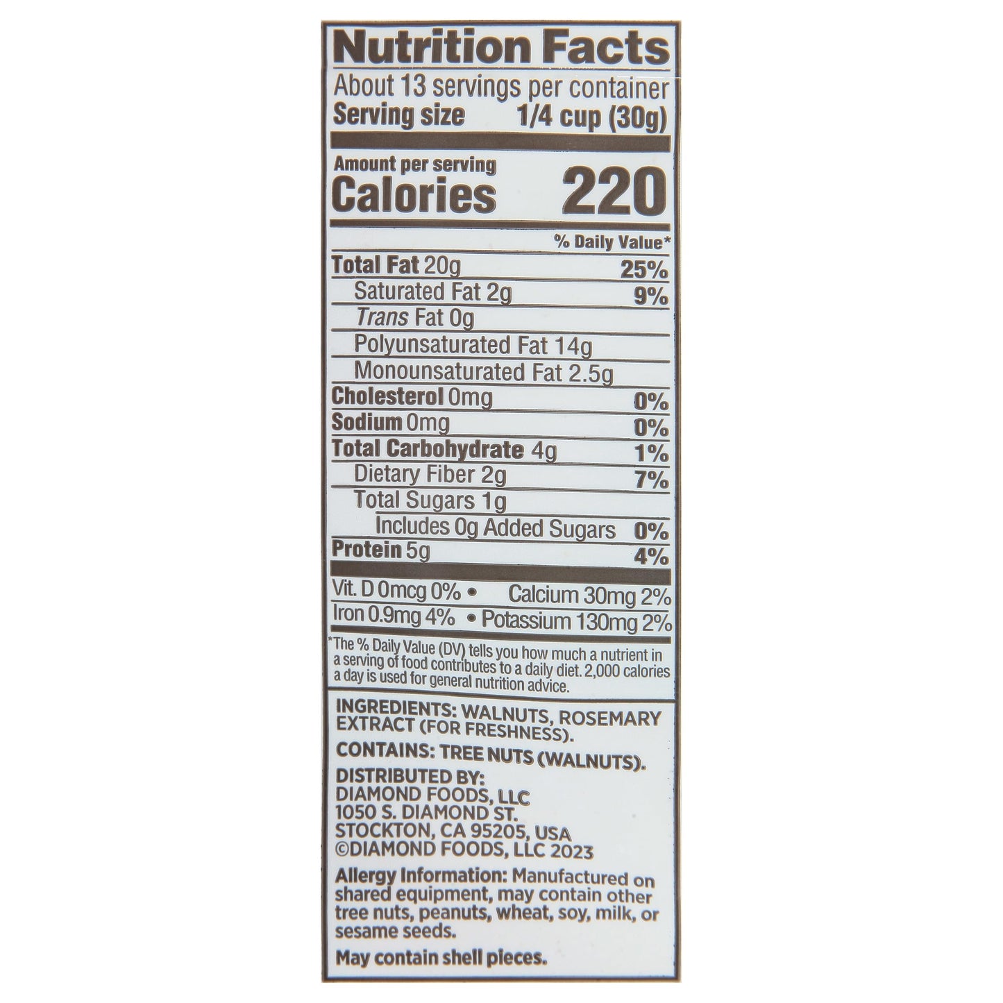 Diamond of California Chopped Walnuts, 14 oz - 1 Count
