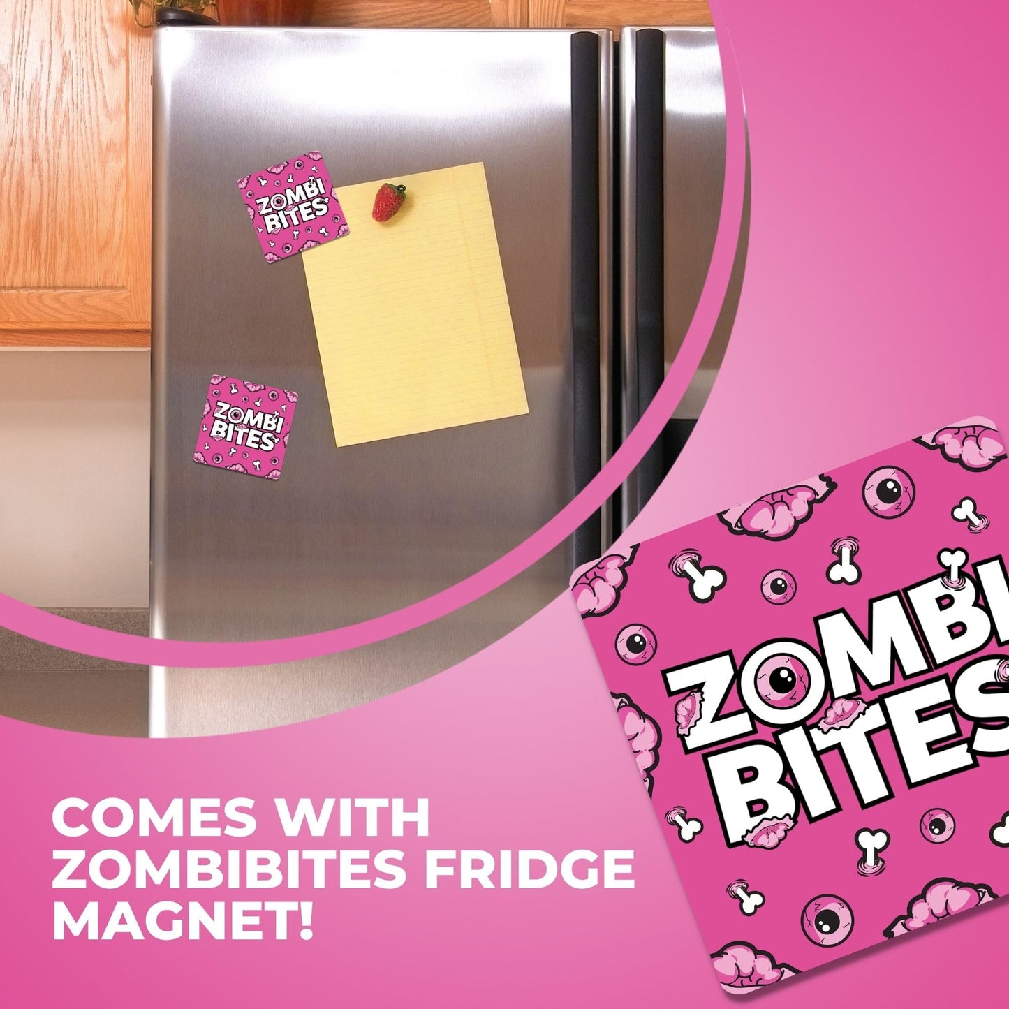 Popping Candy Variety Pack Bundle. Includes Twenty-Four - 0.33 Oz Pop Rocks Candy and a Zombibites Fridge Magnet! Three Each of Eight Fruity Flavors