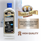 Parker & Bailey Cooktop Cleaner - Non-Scratch Formula for Glass and Ceramic Stovetops, Removes Grease and Residue, Restores Shine, 8 oz