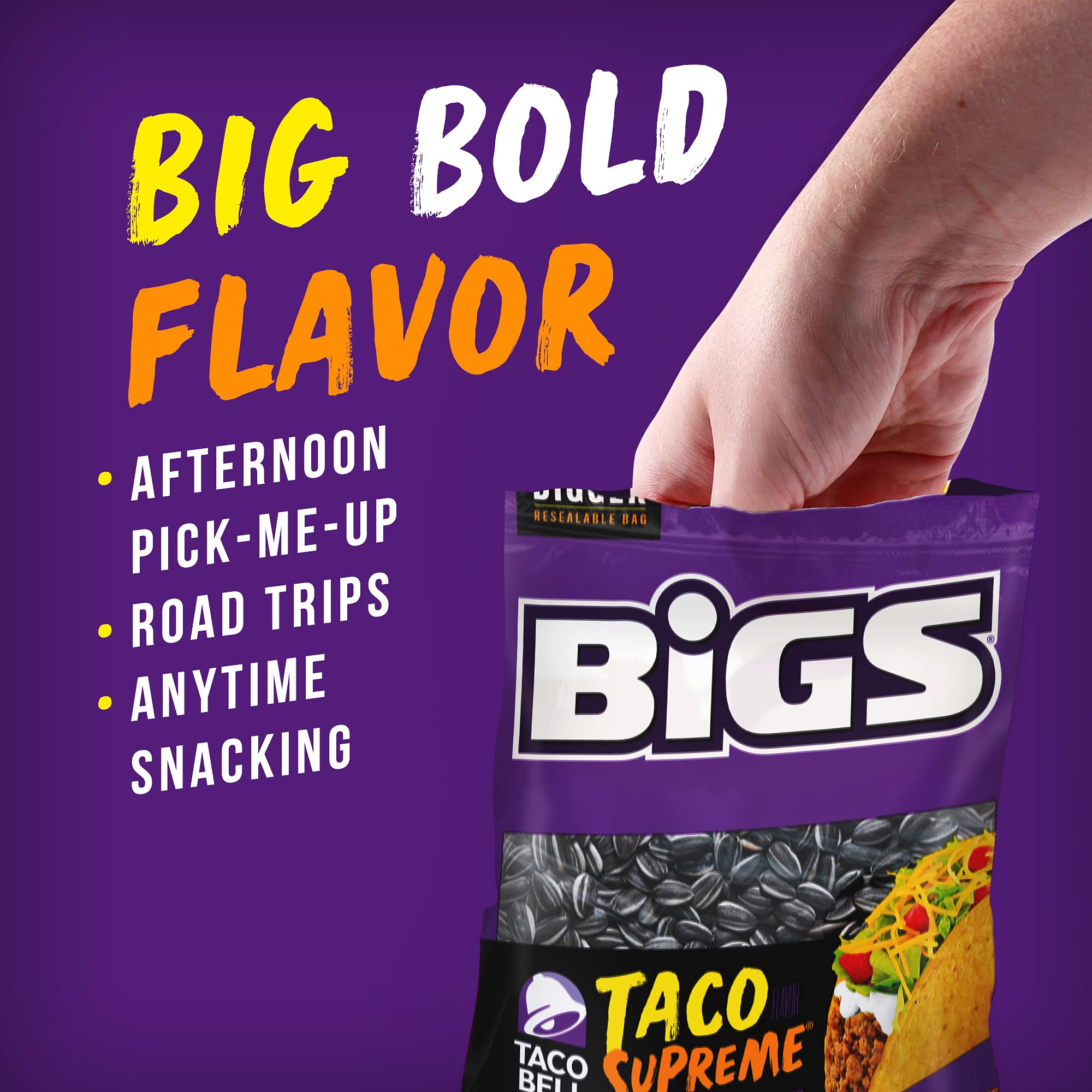 BIGS Sunflower Seeds, Taco Bell Taco Supreme Flavor, 5.35 oz.